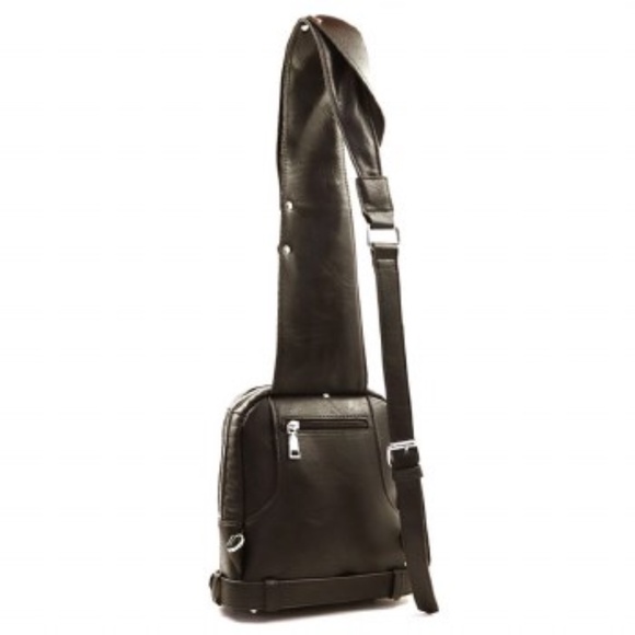 Faux Leather Sling Backpack - Picture 9 of 9